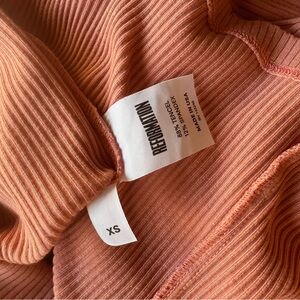 Reformation Pink Ribbed Knit Dress Off Shoulder like new